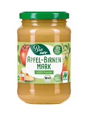 Verpackung Eigenmarke HIT Bio Apfel-Birnenmark Verpackung Eigenmarke HIT Bio Apfel-Birnenmark