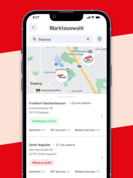 Smartphone mit Marktauswahl Smartphone mit Marktauswahl
