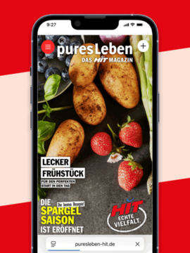 Smartphone mit Titelseite puresLeben Smartphone mit Titelseite puresLeben